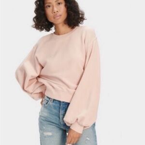 Authentic ugg pink broke balloon sleeve crewneck sweatshirt size small